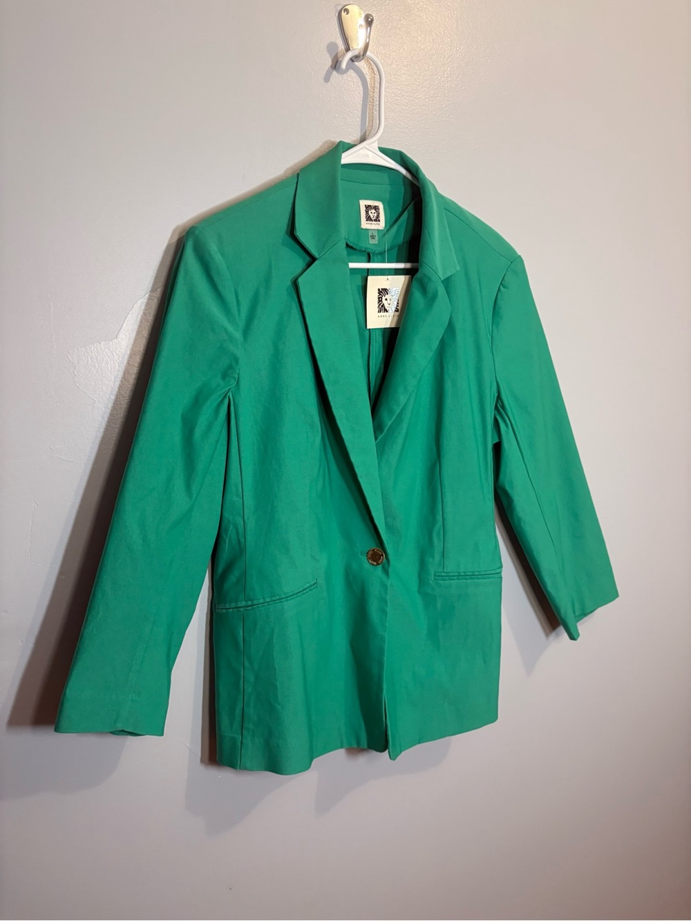 Brand New Anne Klein Green Women's Single-Button Blazer Jacket Large Business - Picture 4 of 9
